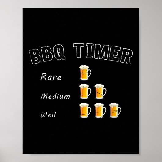 Grappige BBQ Gerookte Steak Beer Drink Gift Barbec Poster (Voorkant)