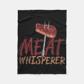Grappige BBQ gerookte vleesbiefstuk cadeau idee ba Fleece Deken (Voorkant)