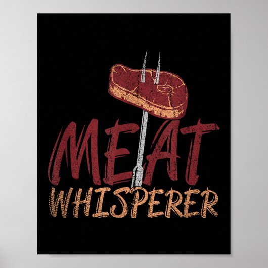 Grappige BBQ gerookte vleesbiefstuk cadeau idee ba Poster (Voorkant)