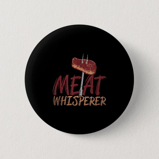 Grappige BBQ gerookte vleesbiefstuk cadeau idee ba Ronde Button 5,7 Cm (Voorkant)