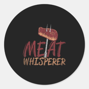 Grappige BBQ gerookte vleesbiefstuk cadeau idee ba Ronde Sticker