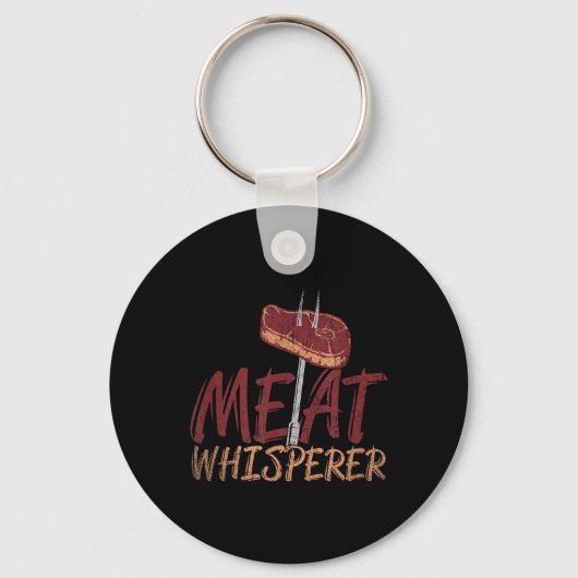 Grappige BBQ gerookte vleesbiefstuk cadeau idee ba Sleutelhanger (Voorkant)