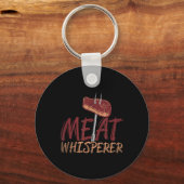 Grappige BBQ gerookte vleesbiefstuk cadeau idee ba Sleutelhanger (Voorkant)