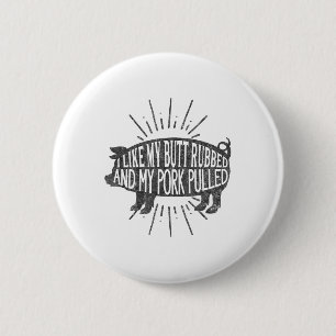 Grappige bbq grafiek Ik hou van mijn kont gewreven Ronde Button 5,7 Cm