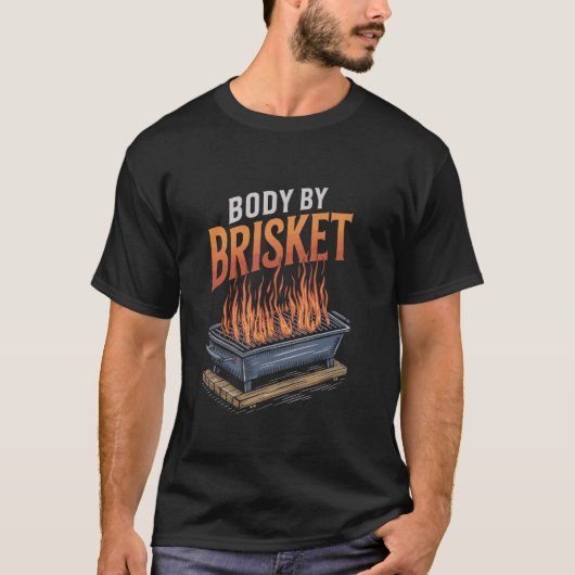 Grappige BBQ Grill Body door Brisket, vlees roken  T-shirt (Voorkant)