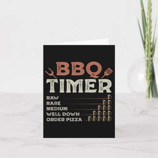 Grappige BBQ Grill Chef Grillen Master Barbecue Li Kaart (Voorkant)