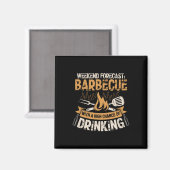 Grappige Bbq Grill Chef Grilling Master Rbecue Lie Magneet (Voorkant / Achterkant)