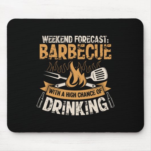 Grappige Bbq Grill Chef Grilling Master Rbecue Lie Muismat (Voorkant)