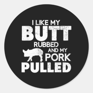 Grappige Bbq Grill Citaten Varken Getrokken Varken Ronde Sticker