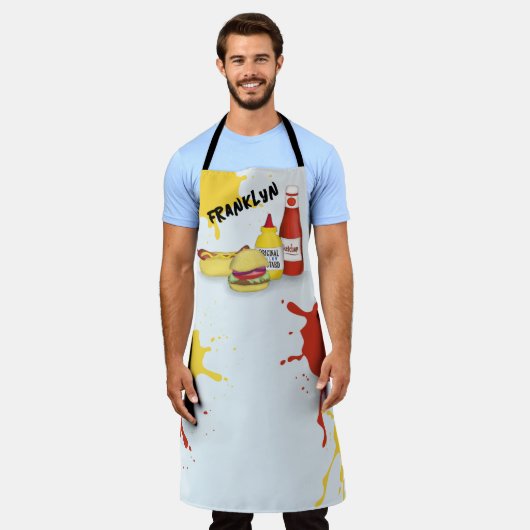 Grappige BBQ Grill gepersonaliseerd Schort (Gedragen)