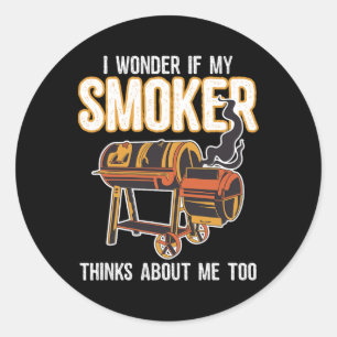 Grappige Bbq Grill Ik vraag Me Af Of Mijn Roker De Ronde Sticker