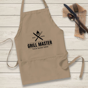 Grappige BBQ Grill Meester Gepersonaliseerde Barbe Standaard Schort