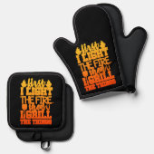 Grappige BBQ Grill Quote Ovenwant & Pannenlap Set (Voorkant / Achterkant)