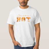 Grappige BBQ Grill Roker ROKEN HETE Vuur Vlammen T-shirt (Voorkant)