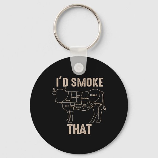 Grappige Bbq Grill Spreuk Koe Sleutelhanger (Voorkant)