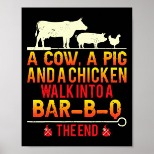 Grappige Bbq Grill Vlees Roker Meester Rbecue Cade Poster
