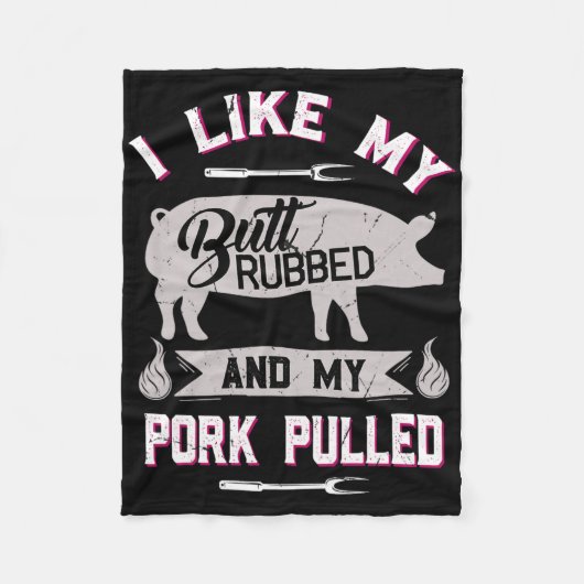 Grappige BBQ-grillcitaat varken pulled pork Fleece Deken (Voorkant)