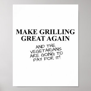 Grappige BBQ Grillen Roken Lover T Shirt Trump Quo Poster