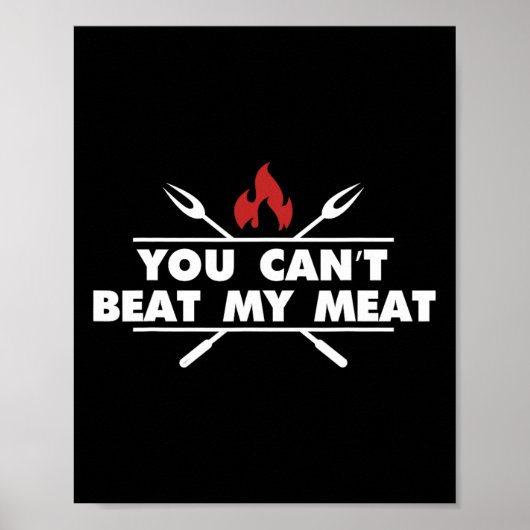 Grappige Bbq Grillende Chef Vlees Humor Poster (Voorkant)