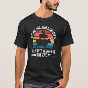 Grappige BBQ Grillende Koe Varken En Kippenvlees T-shirt