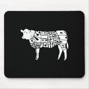Grappige bbq-grillende shirts voor mannen koeienvl muismat