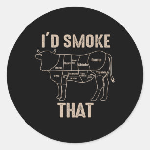 Grappige BBQ Grilling Quote Koe Ronde Sticker