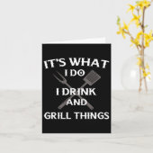 Grappige BBQ Grilling Quote Vaderdag Kaart (Gele Bloem)