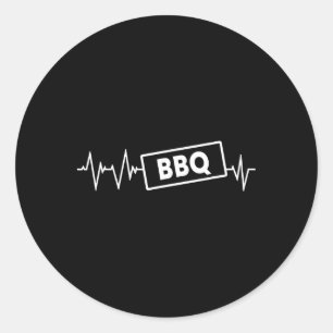 Grappige Bbq Hartslag Kleding Roker Vleesliefhebbe Ronde Sticker