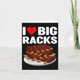 Grappige BBQ Ik hou van een grote rack rode hart r Kaart