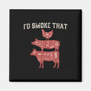 Grappige BBQ Koe Varken Kip Graphic Vrouwen Mannen Magneet