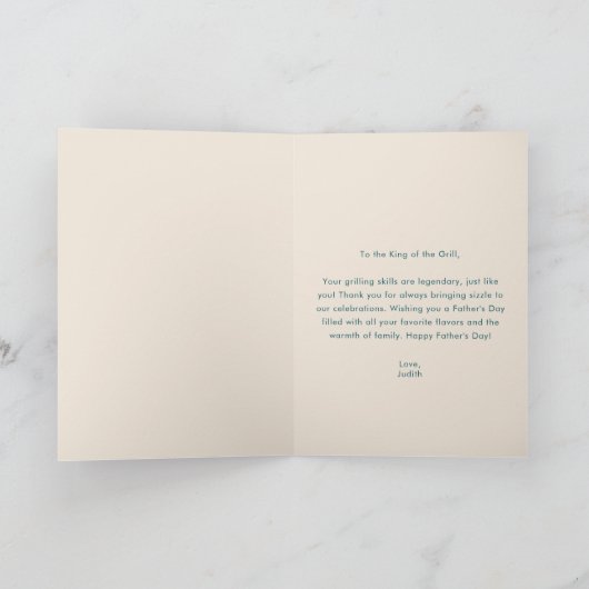 Grappige BBQ Koning van de Grill Vaders Dag Kaart (Binnen)