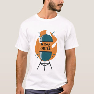 Grappige BBQ Koning van de Grill Vaders Dag T-shirt