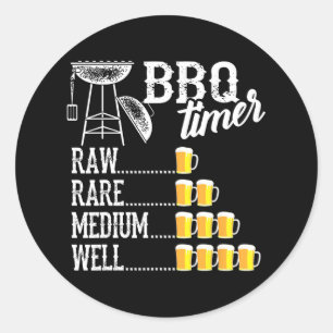 Grappige Bbq Kunst Voor Mannen Vrouwen Die Vlees G Ronde Sticker