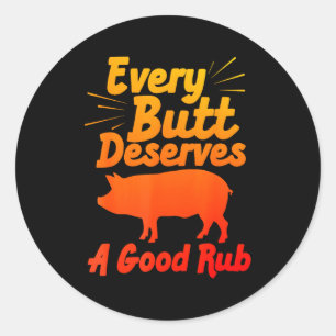 Grappige Bbq Kunst Voor Mannen Vrouwen Die Vlees G Ronde Sticker
