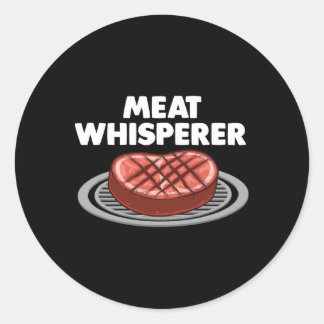 Grappige Bbq Kunst Voor Mannen Vrouwen Die Vlees G Ronde Sticker