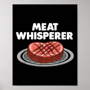Grappige BBQ kunst voor mannen vrouwen grillen vle Poster