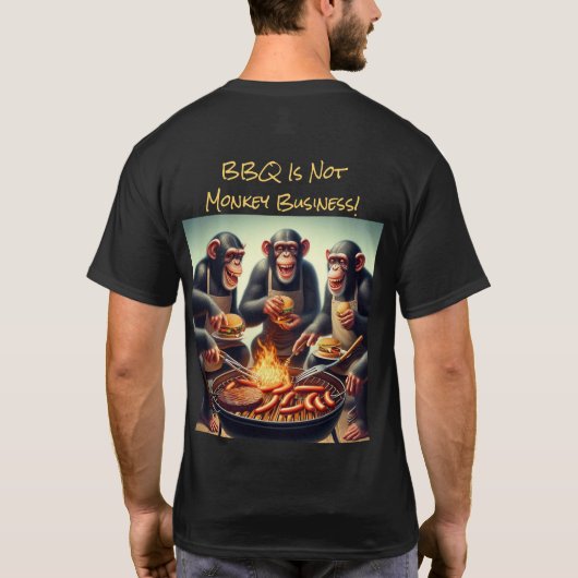 Grappige BBQ Monkey Business T-shirt (Achterkant)