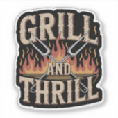 Grappige BBQ Pitmaster Grill En Sensatie Sticker (Voorkant)