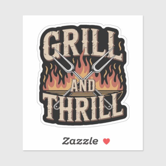 Grappige BBQ Pitmaster Grill En Sensatie Sticker (Vel)
