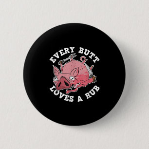 Grappige bbq roker elke kont houdt van een wrijf g ronde button 5,7 cm