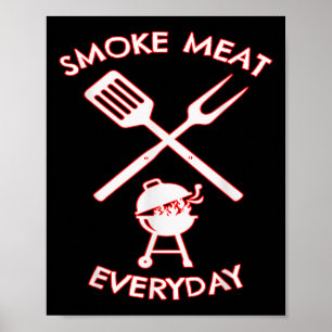 Grappige BBQ rook vlees elke dag opa papa grillen Poster