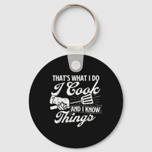 Grappige BBQ Shirten dat is wat ik kook en ik weet Sleutelhanger