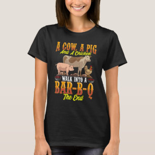 Grappige BBQ Shirten voor mannen Koe varken en kip T-shirt
