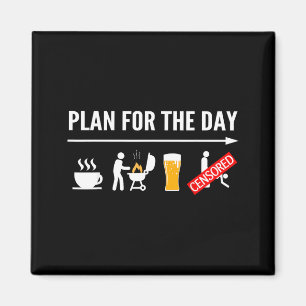Grappige bbq-shirts voor mannen koffie grillen bie magneet