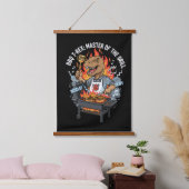 Grappige BBQ T-Rex Grillmeester Dinosauriër Vader Hangend Wandkleed (Slaapkamer)
