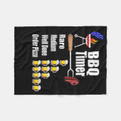 Grappige BBQ Timer Barbecue Grill Grillen Gift Bie Fleece Deken (Voorkant (Horizontaal))