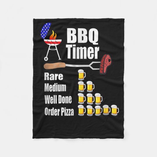 Grappige BBQ Timer Barbecue Grill Grillen Gift Bie Fleece Deken (Voorkant)