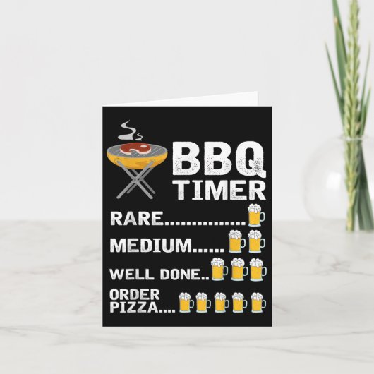 Grappige BBQ Timer, barbecue, grill, grillen Kaart (Voorkant)