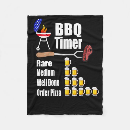 Grappige BBQ Timer - Barbecue Grill Grilling Gift Fleece Deken (Voorkant)