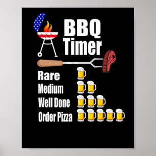 Grappige BBQ Timer - Barbecue Grill Grilling Gift Poster